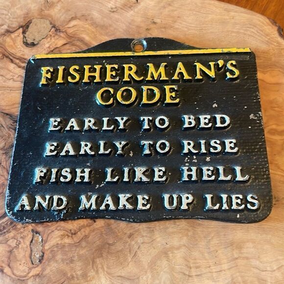Vintage Fisherman's Code Metal Plaque - Picture 1 of 4